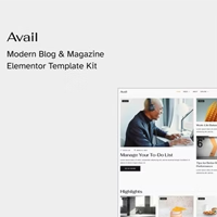 Avail - Modern Blog & Magazine Elementor Template Kit v1.0
